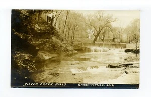 Foto postal Garrettsville Ohio RPPC, Silver Creek Falls, edificios - Imagen 1 de 3