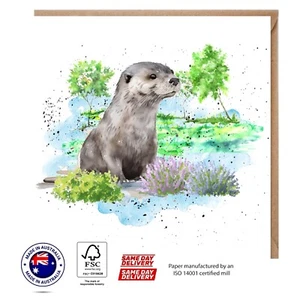 Otter Greeting Card - Australian Designs The Creature set Luxury Materials - Bild 1 von 3