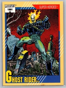 1991 Marvel Super Heroes Impel Trading Cards #39 Ghost Rider Set Break! NM+ - Foto 1 di 2