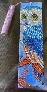 Completed Diamond Painting Bookmark Owl With Tassel - Picture 1 of 4