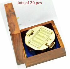Vintage Brunt-On Stanley London Compass Brass Compass With Wooden Box Lot of 20