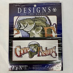 Designs for the Needle Sig Series 5421 Gone Fishing Kit de puntada cruzada contada - Imagen 1 de 7