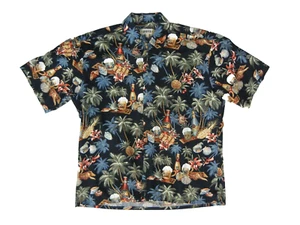 CAMPIA MODA Colorful/Blue BEER HAWAIIAN SHIRT Button-Up Beach Vacation Men's XL - Picture 1 of 6
