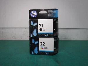 Genuine HP 21 Black & 22 Tri-Color Ink Cartridges C9352AN C9351AN - Picture 1 of 8