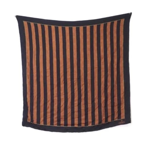 Vintage Fendi Zucca Stripe Brown Black 100% Silk Scarf. - Picture 1 of 7
