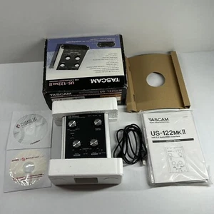 Tascam US-122 MKII USB 2.0 Audio MIDI Interface w/USB Cable Disc Box Manual Work - Picture 1 of 17