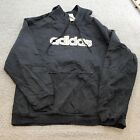Adidas Sweater Adult XL Black Graphic Spellout Pullover Hoodie Mens 40734