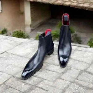 Mens Handmade High Ankle Chelsea Boot s Mens Leather Boots Mens Black Boots - Bild 1 von 3
