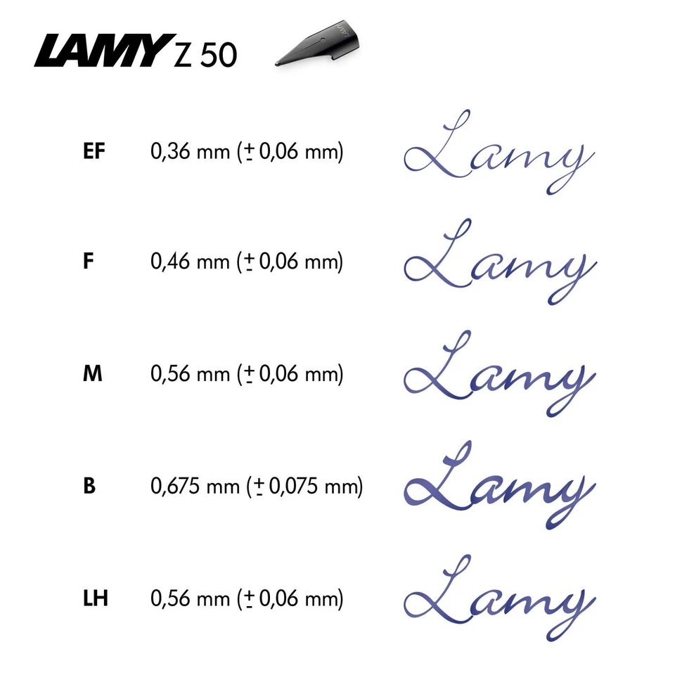 LAMY Z50 Ersatz Feder Stahlfeder schwarz/glänzend - Stärke: B,EF,F,LH,M - Bild 1 von 1