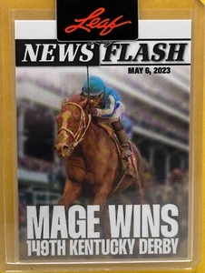 2023 Leaf News Flash Mage Wins 149th Kentucky Derby Horse Race L/E Card #NF-M1 - Picture 1 of 2