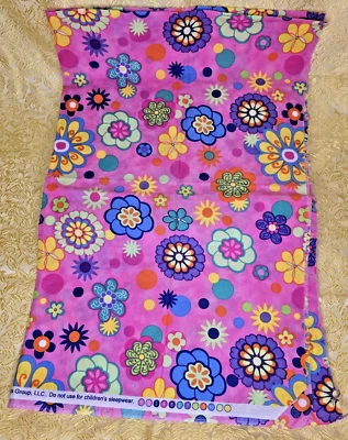 Vintage Mod Fabric Material BIG CRAZY FLORAL Springs Creative 27" x 42" CP24716 - Image 1 of 4