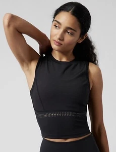 Canotta Athleta Levitate Crop taglia 1x nera taglio laser comfort atletico - Foto 1 di 8