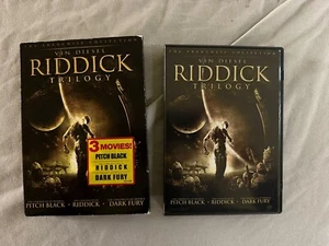 Riddick Trilogy Pitch Black Chronicles Dark Fury DVD 2006 Movie Set - Picture 1 of 3