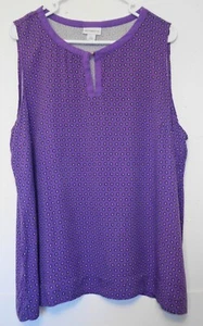 Liz Claiborne Women's Purple Sleeveless Top W/keyhole Size XL - Picture 1 of 3
