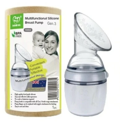 Haakaa Generation 3 Silicone Breast Pump Collector Bottle 160mL Grey - Image 1 of 4
