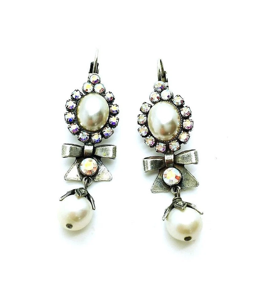 Pendientes Mariana Arco Colgante Perla y AB Cristales Austriacos Mis Tesoros Coll. Foto 1 de 3