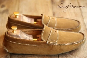 PRADA Tan Brown Leather Driving Shoes Loafers Mens UK 8.5 EU 42.5 US 9.5 - Picture 1 of 10