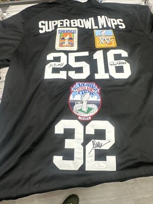 Allen, Biletnikoff, Plunkett Autographed Raiders Super Bowl MVPs Jersey JSA COA - Image 1 of 4