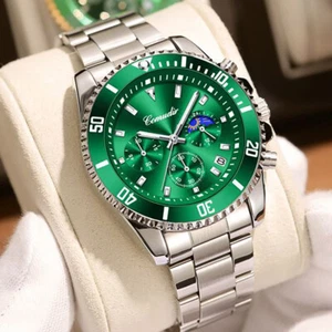 Classic Stainless Steel Mens Watch Business Deta Chronograph Sport Wrist Watches - Picture 1 of 17