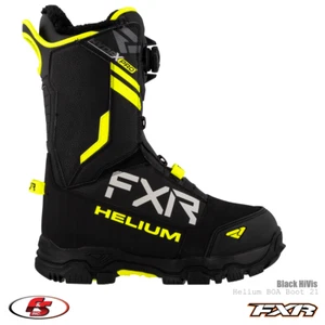 New FXR Helium BOA Snowmobile Boot, Black/Hi-Vis, Sizes 8 Boots - Picture 1 of 4