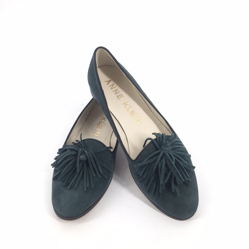 🥿 Мокасины Anne Klein Devina с кисточкой на носке 7,5 женские темно-зеленые однотонные карьерные - Изображение 1 из 4