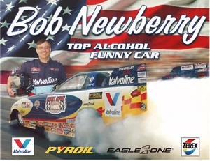 Vintage Poster Card 2003 Bob Newberry NHRA Top Alcohol Funny Car Valvoline Chevy - Picture 1 of 2