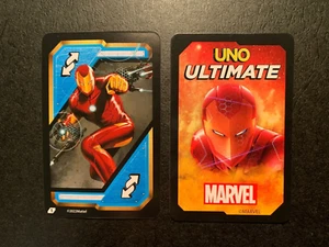 Marvel IRON MAN Blue Reverse Card UNO ULTIMATE Mattel Games 2022 1st Edition - Picture 1 of 2
