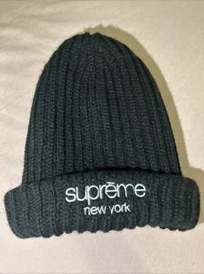Supreme Classic Logo Chunky Ribbed Beanie Black - Bild 1 von 3