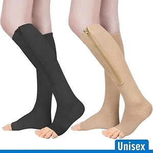 3 Pairs Compression Socks for Men Women Toeless Open Toe Support Socks 20-30 mmg - Picture 1 of 15