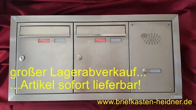 Unterputz Briefkastenanlage Doppelbriefkasten 2er mit Klingel Edelstahl UPH165 - Bild 1 von 2