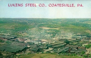 POSTCARD LUKENS STEEL CO. COATESVILLE PENNSYLVANIA - Picture 1 of 2