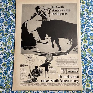 Vintage 1969 Avianca Airlines Print Ad Makes South America Easy - Bild 1 von 7