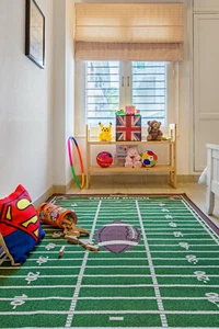 3'3"x5' Football Field Ground Kids Play Area Rug Anti Skid Rubber Backing-700 - Picture 1 of 6