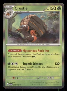 Crustle SV10: Destined Rivals #012/182 Pokémon Holo Raro Casi Nuevo - Imagen 1 de 2