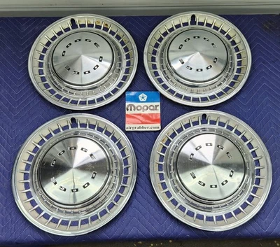 1972 1973 1974 Dodge Challenger Charger Dart hub caps wheel covers set 14” - Image 1 of 4