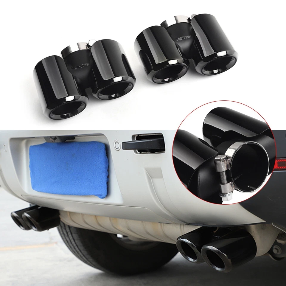 Stainless Black Rear Tail Exhaust Muffler Tips For 2020-2024 Land Rover Defender - Image 1 of 4