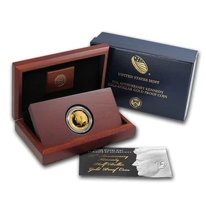 2014-W 3/4 oz Gold Kennedy Half Dollar Commem Proof (w/Box & COA) - Picture 1 of 3