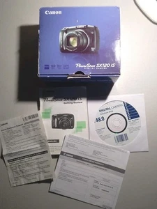 Canon PowerShot SX120 IS 10.0 MP - BOX, MANUALS Paperwork CD ONLY. 👉No Camera👈 - Picture 1 of 7