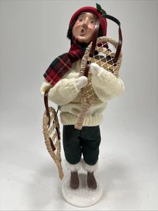 Byers’ Choice Caroler Man w Snowshoes White Sweater Limited Edition #35/100 - Picture 1 of 9