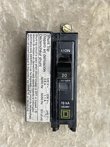 Square D QOB1201021 Shunt Trip 1 polo 20 Amp 120/240V AC bullone su interruttore - Foto 1 di 6