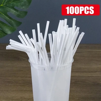 100pcs Multicolor Fluorescent Bendable Drinking Straws for Party & Kitchen - NEW - Image 1 of 4