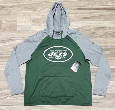 Talla Mujer XL - NUEVO CON ETIQUETAS New York Jets Nike Therma-Fit Sudadera con Capucha Suéter Verde y Gris Foto 1 de 4