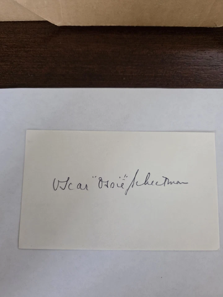 Oscar 'Ossie' Schectman Autographed Index Card 1st NBA Basket Rare - Image 1 of 3