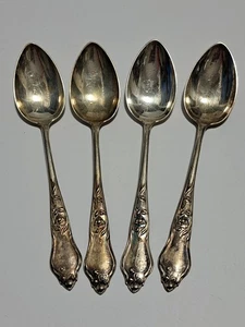 M25-36-4 Lutz & Weiß Pforzheim 4x Jugendstil Teelöffel Silber 800 - Bild 1 von 8
