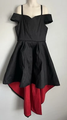 Rare Editions Girls Black Strap Shoulder Holiday Party Fishtail Dress Size 14 - Image 1 of 4