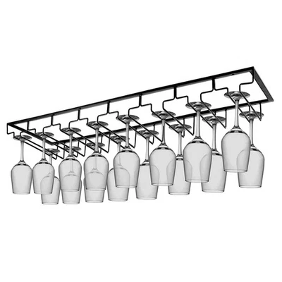 Wine Glass Rack Under Cabinet, 8 Row Extreme Large Stemware Hanger, Metal Win... - Image 1 of 4