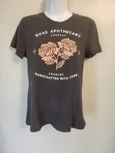 Schitt's Creek Rose Apothecary Handcrafted With Care Women's Gray T-Shirt XS - Picture 1 of 2
