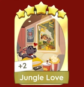 Jungle Love GOLDEN BLITZ Monopoly_Go_5 Stars Sticker ⭐⭐⭐⭐⭐ - FAST DELIVERY - Picture 1 of 1
