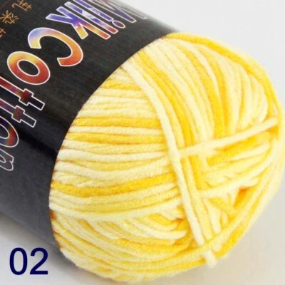 Sale New 1-8 ballsX50gr Soft Baby Cotton Hand Yarn Colorful Socks Scarf Knitting - Image 1 of 4