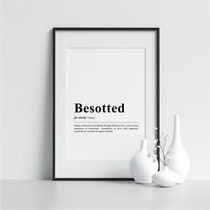 Besotted Funny Dictionary Definition Home Home Décor Framed Posters Wall Décor